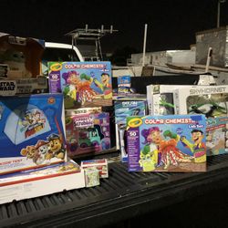 TOYS,  GAMES, SCOOTER (Bird Sold), MANDALORIAN,  DRONE , RIDE ON LAMBORGHINI ,  ESR PONG, SPIDER-MAN, POKÉMON,