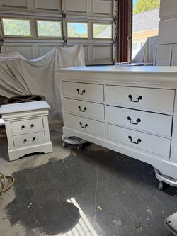 White Dresser, Chest, and Nightstand