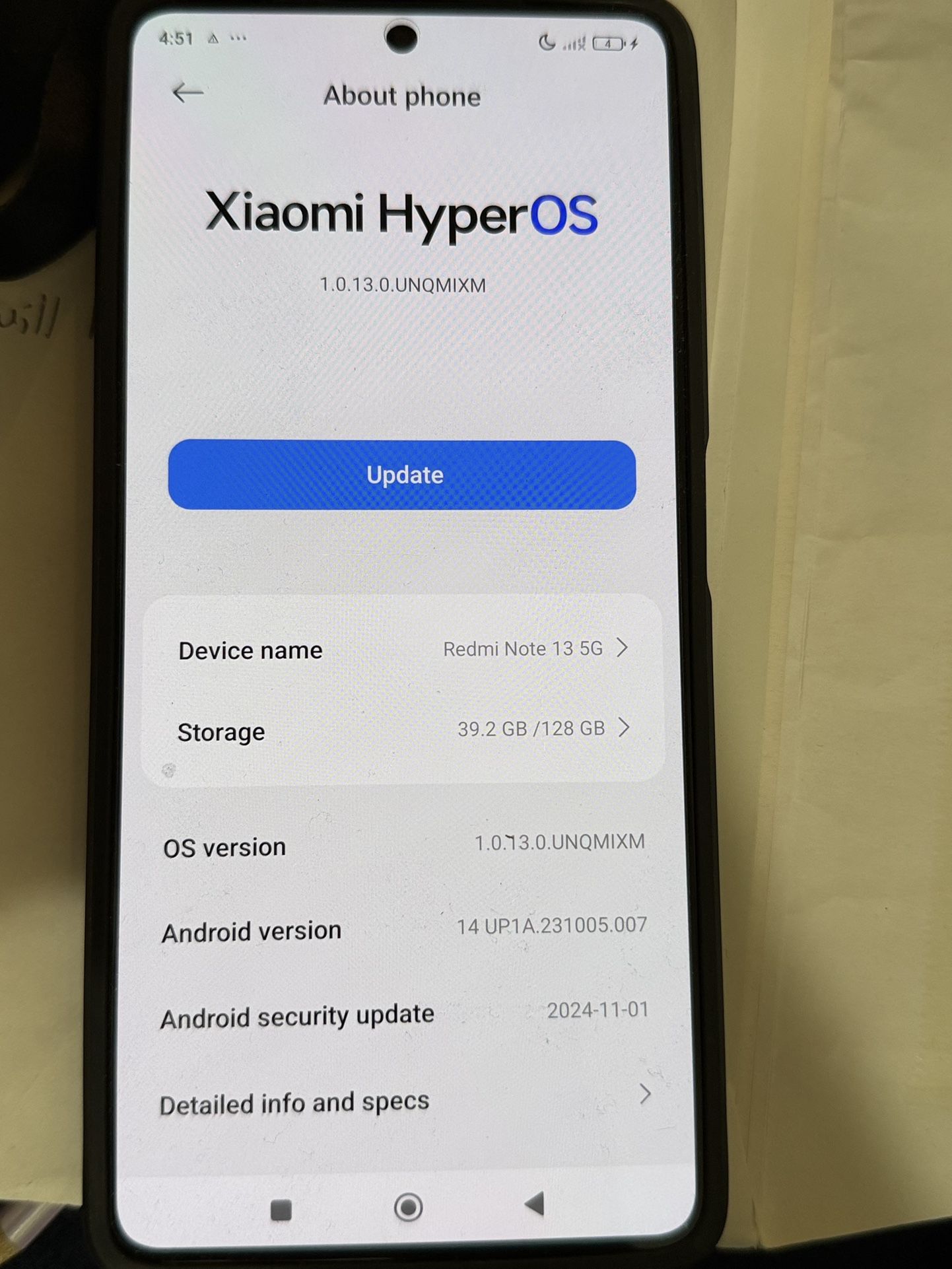 Xiaomi Redmi Note 13 5G – 128GB – HyperOS 1.0 – Great Condition!