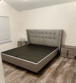 Gray King Size Bed (LIKE NEW)
