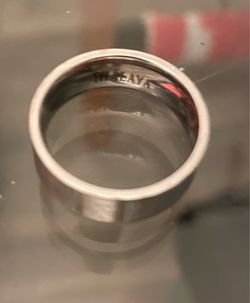 Authentic Nialaya Designer Silver Band Ring - Size 10.5 (8mm Wide)