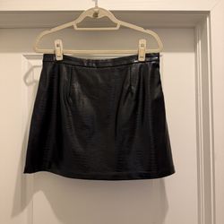 Black Leather-like Skirt