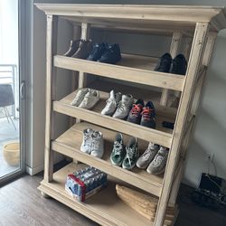 Wood Shelves Storage Unit For Closet