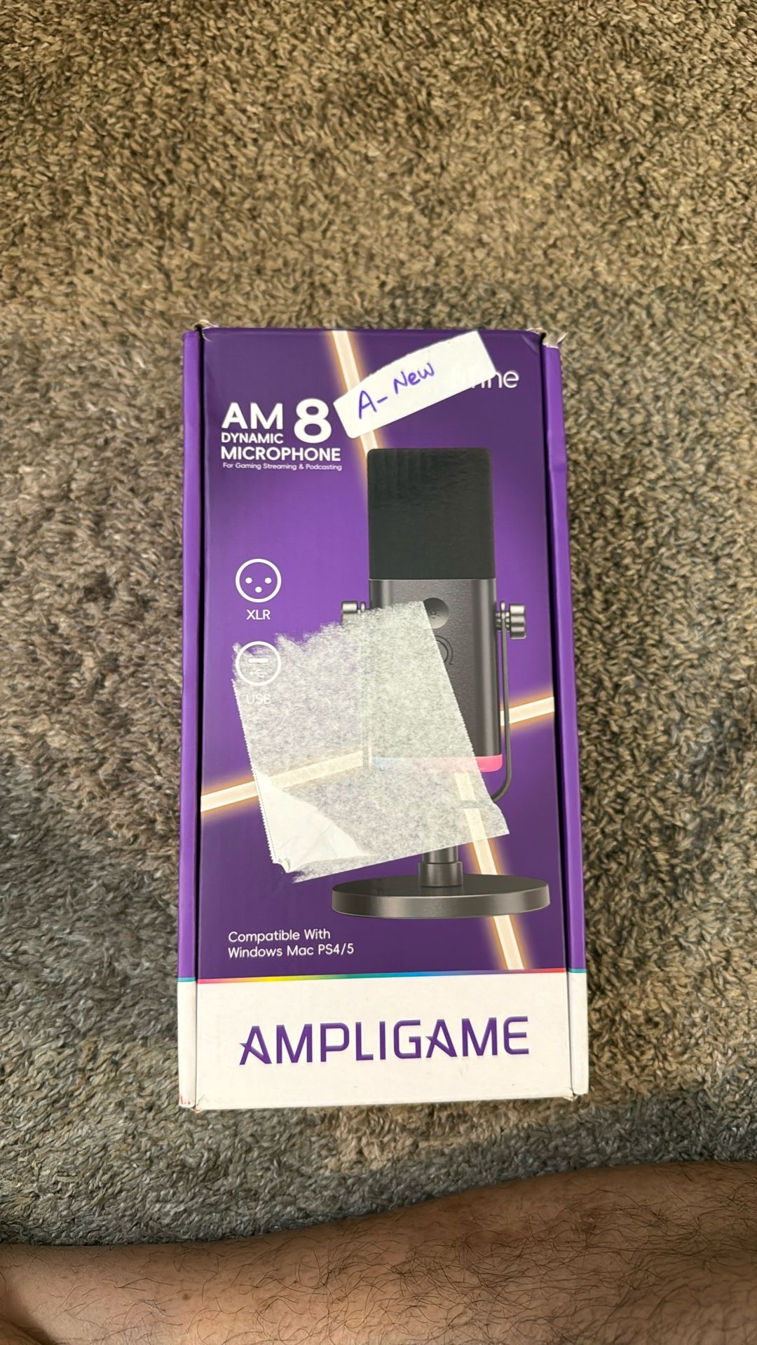 USB/XLR Dynamic Microphone for Podcast Recording, PC Computer Gaming Streaming Mic with RGB Light, Mute Button, Headphones Jack, Desktop Stand, Vocal