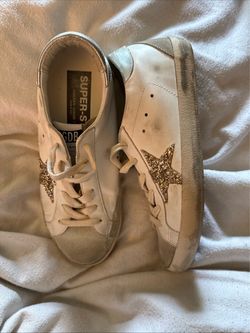 Golden Goose Super-Star White Gold Glitter Sneakers