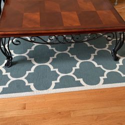 Cherry Wrought Iron Parque Coffee Table