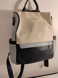 Cluci Color Block Faux Leather Backpack