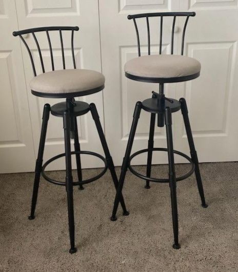 Pair Of Adjustable Height Bar Stools
