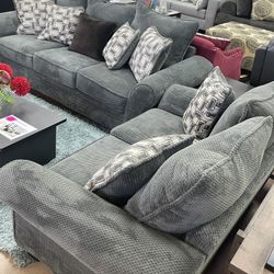Grey Sofa and Loveseat