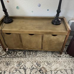Small Bench With Storage Cubbies