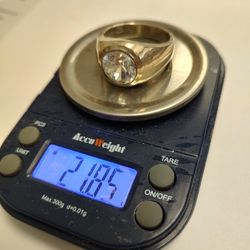 Zircon Ring, Sterling Silver Size 16