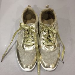 Women’s Fashion Sparkly Gold Metallic Sneakers