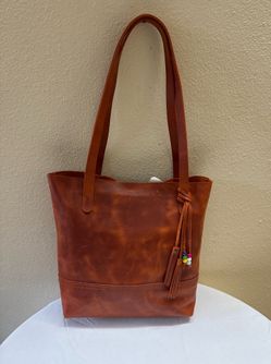 Handmade Genuine Leather Tote Bag – Full Grain Cowhide