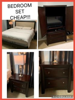Bedroom Set - KING BED , Armoire , 2 Nightstands