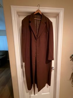 Brown Wool Long Overcoat