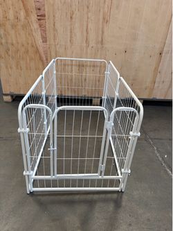 24"x24" White Metal Dog Playpen (6 Panels)