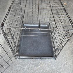 Foldable Metal Wire Small Dog Crate with Tray, Single Door, 24 x 18 x 20 in, Black