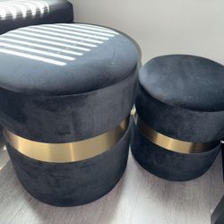 Black/gold Ottoman 