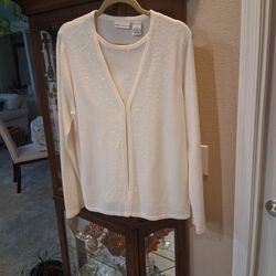 Woman's Sparkly Cardigan & Shell Underneath