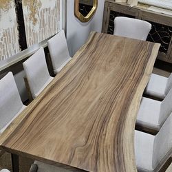 Natural Live Edge Wood Dining Table – One of a Kind!