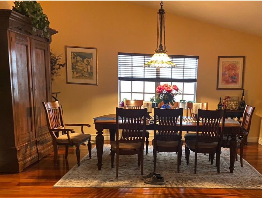 Dining set 9 chairs with Antique Armoire