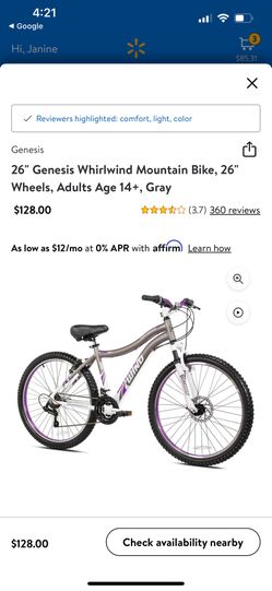 26" Genesis Whirlwind Mountain Bike, 26" Wheels, and Co-pilot bike