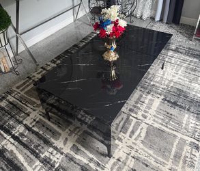 Wood table marble