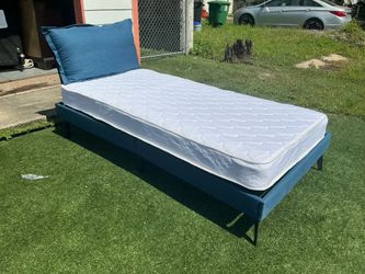 Twin bed frame with mattress