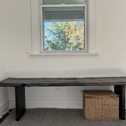 Live Edge Shou Sugi Ban wood bench