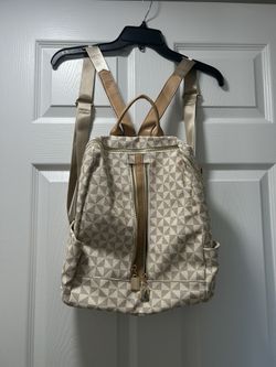 Cream/grey geometric pattern bag