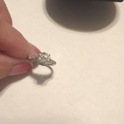 18 Karat Gold CZ Engagement Ring