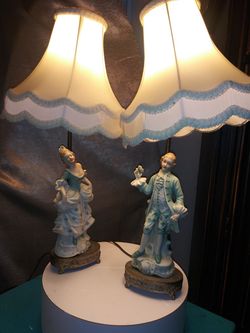 Vintage porcelain provincial lamps