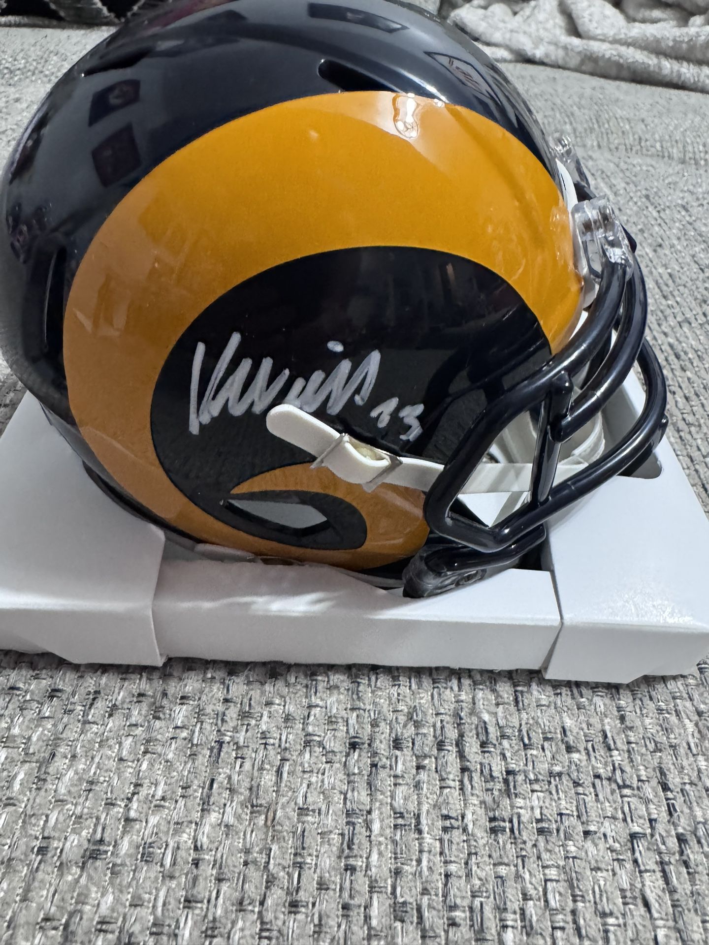 Kyren Williams Signed Autograph Throwback Mini Helmet - Beckett Coa - LA Rams