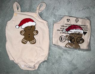 Baby Christmas Gingerbread Corduroy Romper