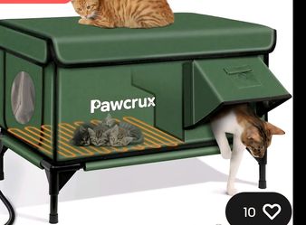Pawcrux Outdoor Cat House with escape door