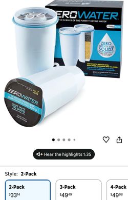 2 zero water filters, brand new