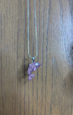 Pink jeweled dolphin necklace