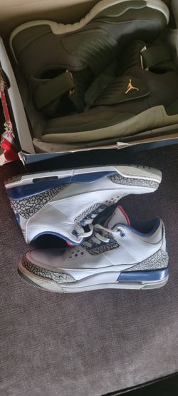 Air Jordan 3 White Blue Cement Sneakers