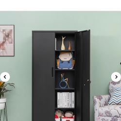 HighStorage Cabinet with 2 Doors and 4 Partitions to Separate 5Storage Spaces, Home/ Office Design