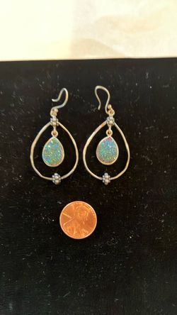 Dark Blue stone pierced earrings