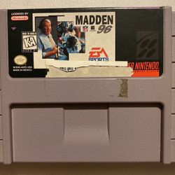 Madden NFL 96 Super Nintendo Video Game Entertainment System, 1995