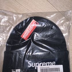Supreme New Era Box Logo Beanie Navy (FW25)