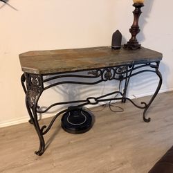 Slate and Metal Entry/Foyer Table