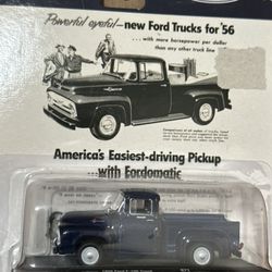 NEW SEALED M2 MACHINES 1:64 AUTO-DRIVERS BLUE 1956 FORD F-100 TRUCK 