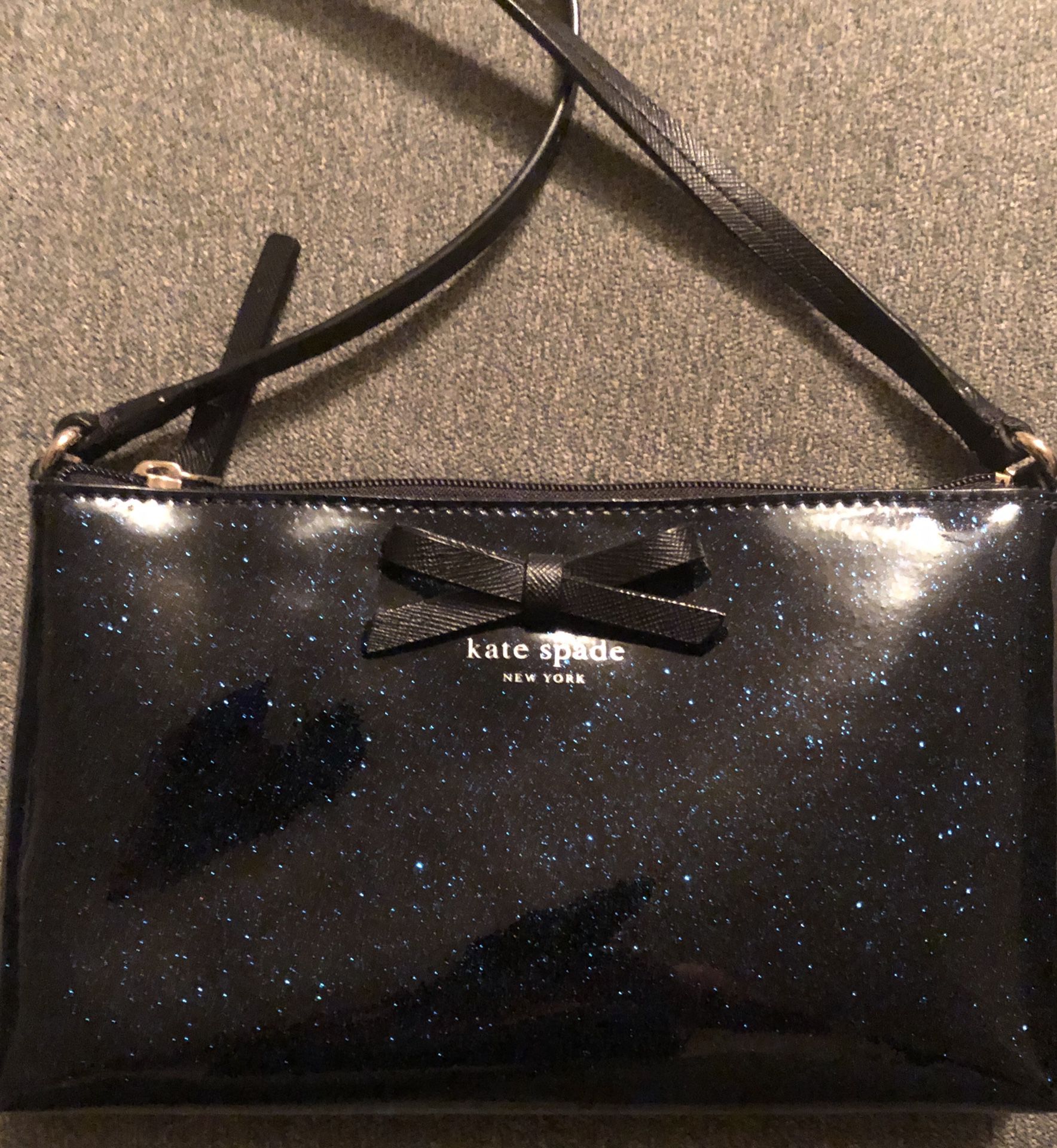 Kate Spade blue sparkly bag with bow