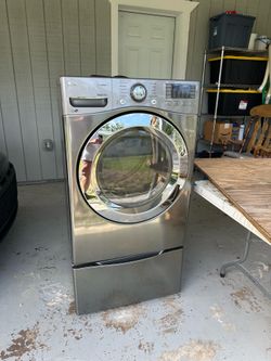 LG dryer w/ optional pedestal drawer