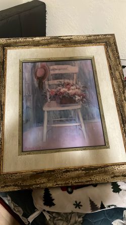 Framed Floral Chair Art Print