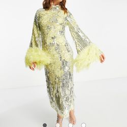 ASOS Long Sequin Open Back Dress. New With Tags