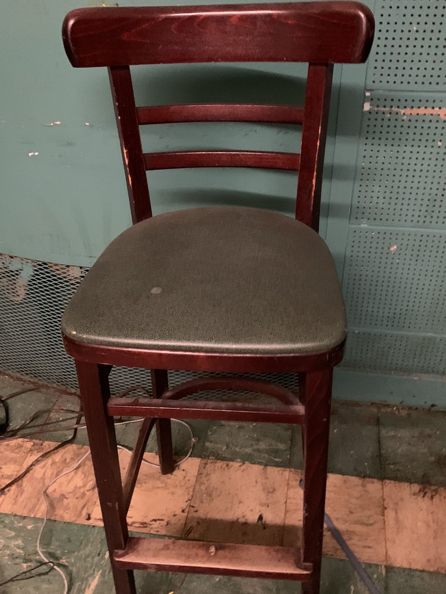 High Back Wooden Chair W/upholstered Seat