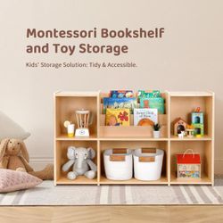 Montessori Bookshelf Toy Storage Organizer wood $100